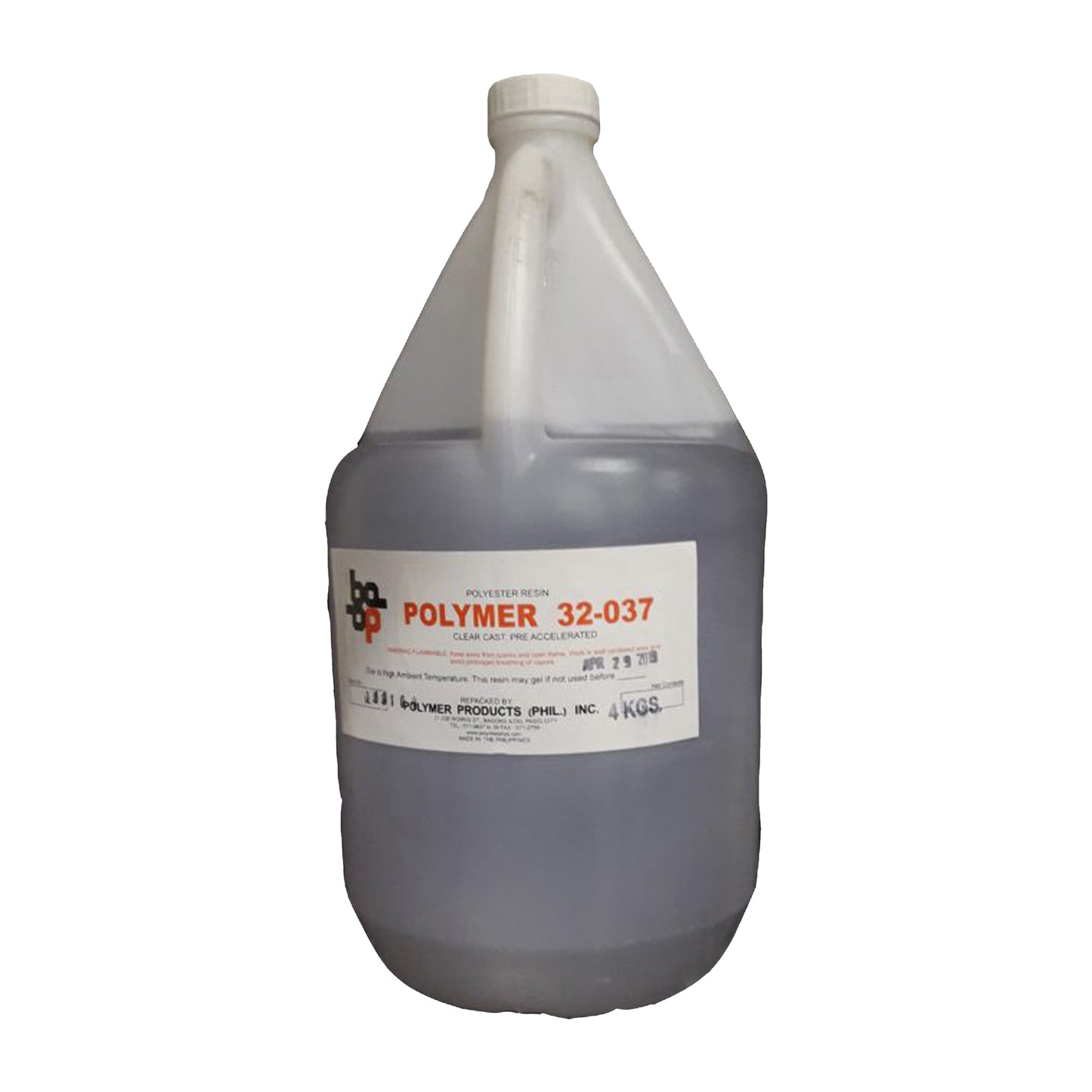 32-037 Premix Clear Cast Resin 4 Liters with Imp MEKP Hardener 120cc